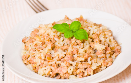 minced meat with rice