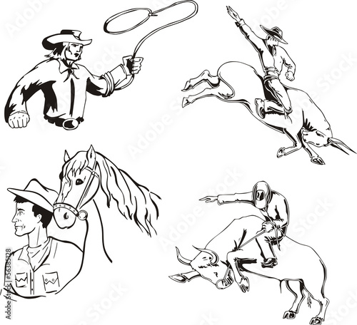 Set of cowboys