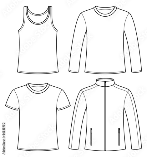 Singlet, T-shirt, Long-sleeved T-shirt and Jacket template