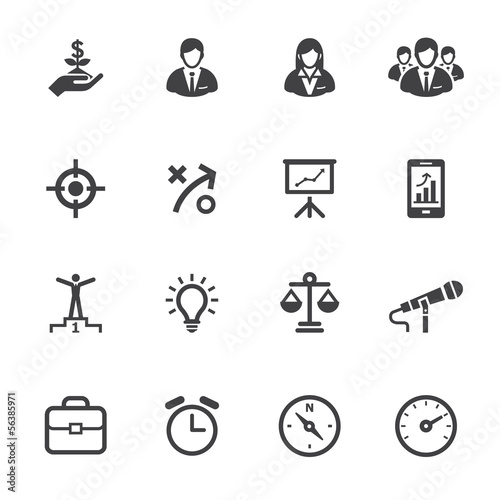Business Icons and Finance Icons with White Background