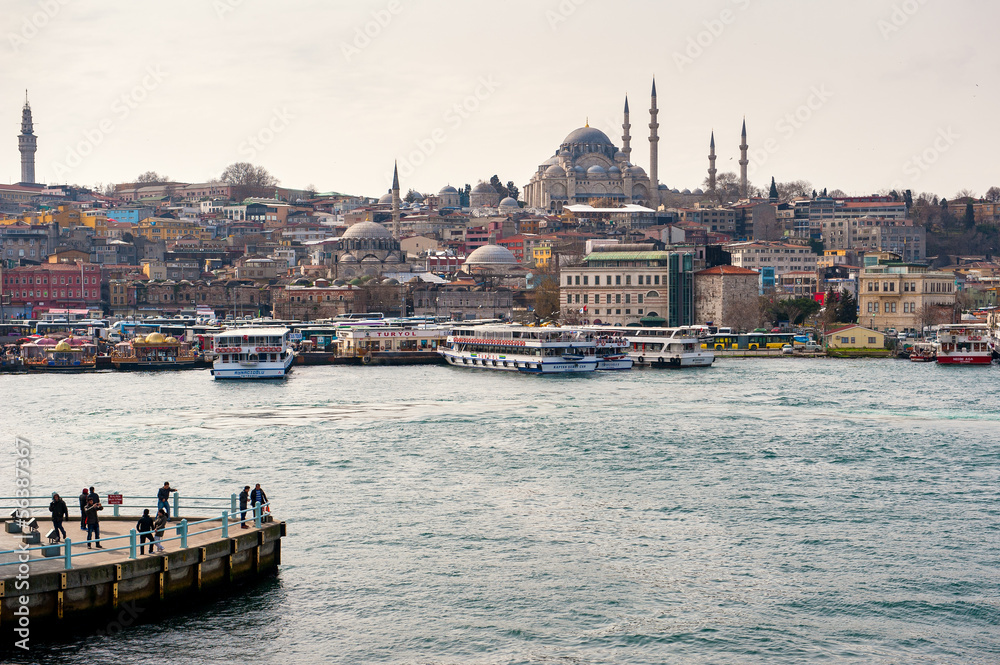 View form Galata Bridge in Istanbul,Turkey
