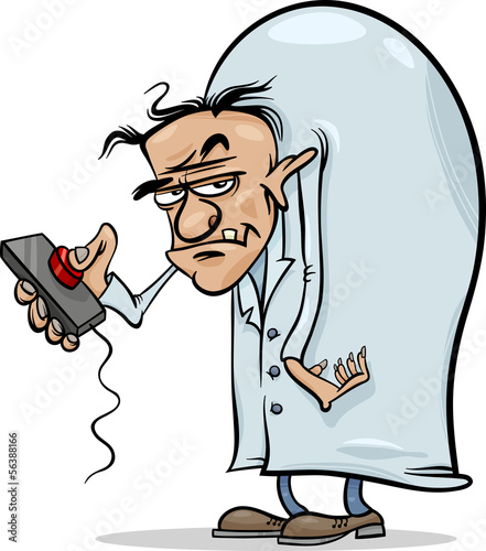 evil scientist cartoon illustration