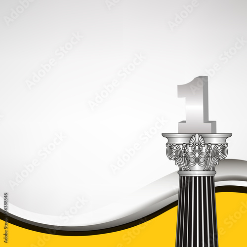greece column with sign number one background