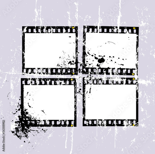 grungy negative film set, picture frame