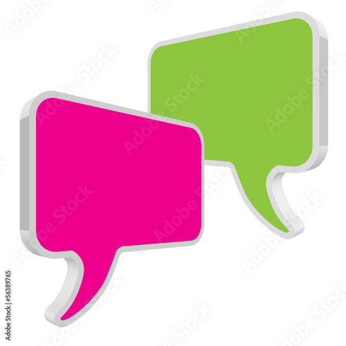 Sprechblasen 3D Pink Grün