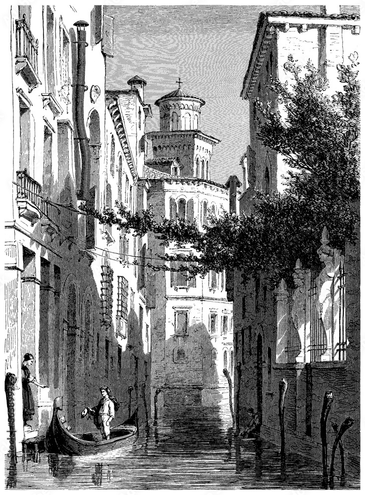 Fototapeta premium Traditional Venice : a small Canal
