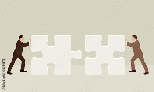 Geschäftsmänner mit Puzzle - Illustration