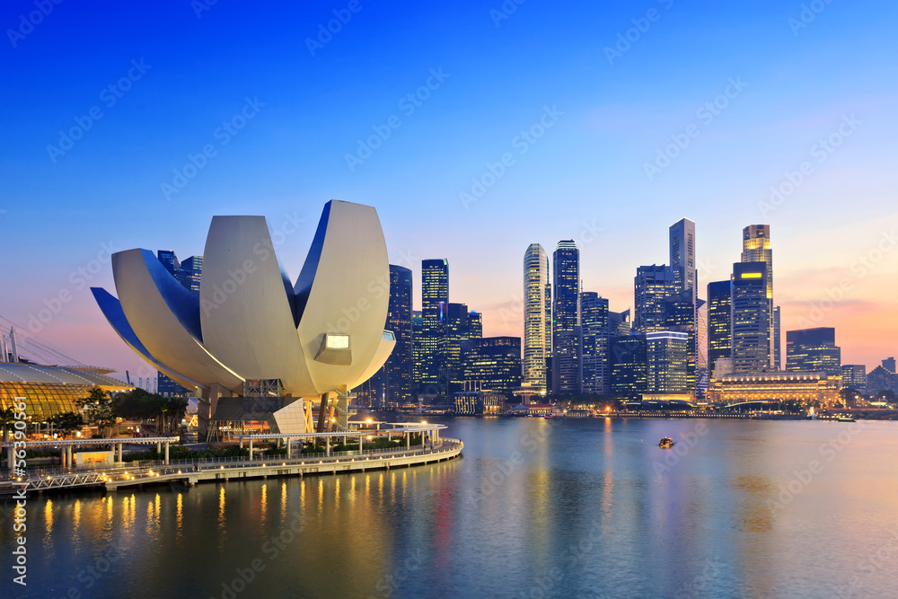 Obraz premium Panoramę Singapuru w Marina Bay