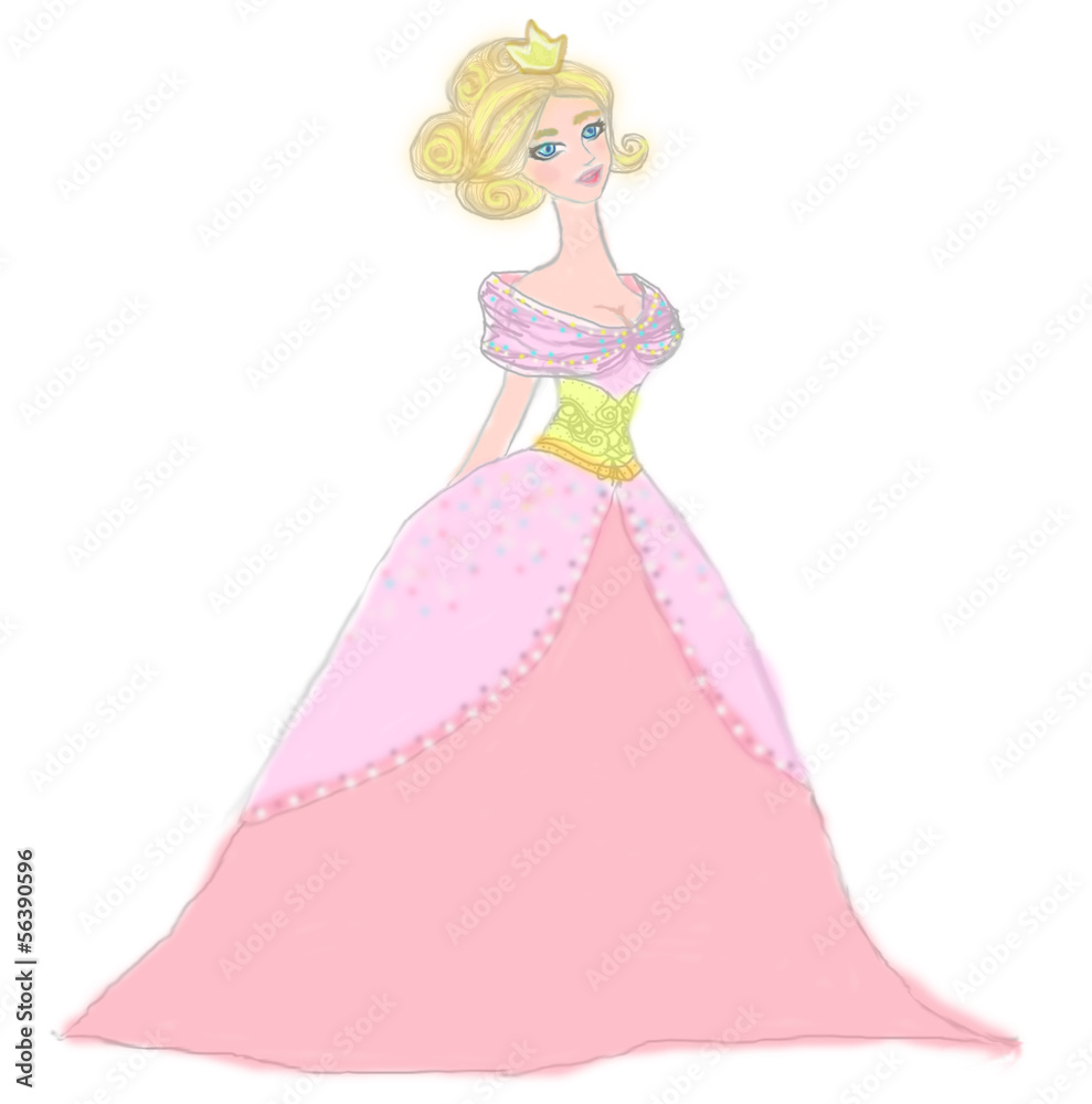 Beautiful princess isolated on white background Beautiful princess isolated on white background