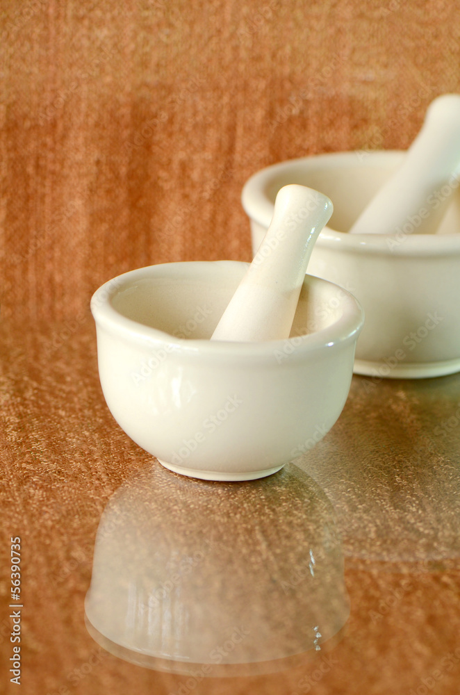 Porcelain medicine grinder. Porcelain medicine grinder.