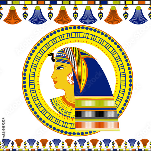 Ancient Egyptian Pharaoh head on white