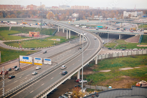 Tiered road junction in city