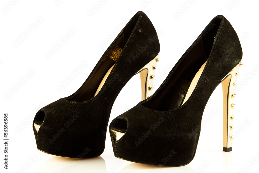 High heel women shoes on white background High heel women shoes on white background