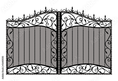 Forged gate. Vector EPS10. Isolated on white background.