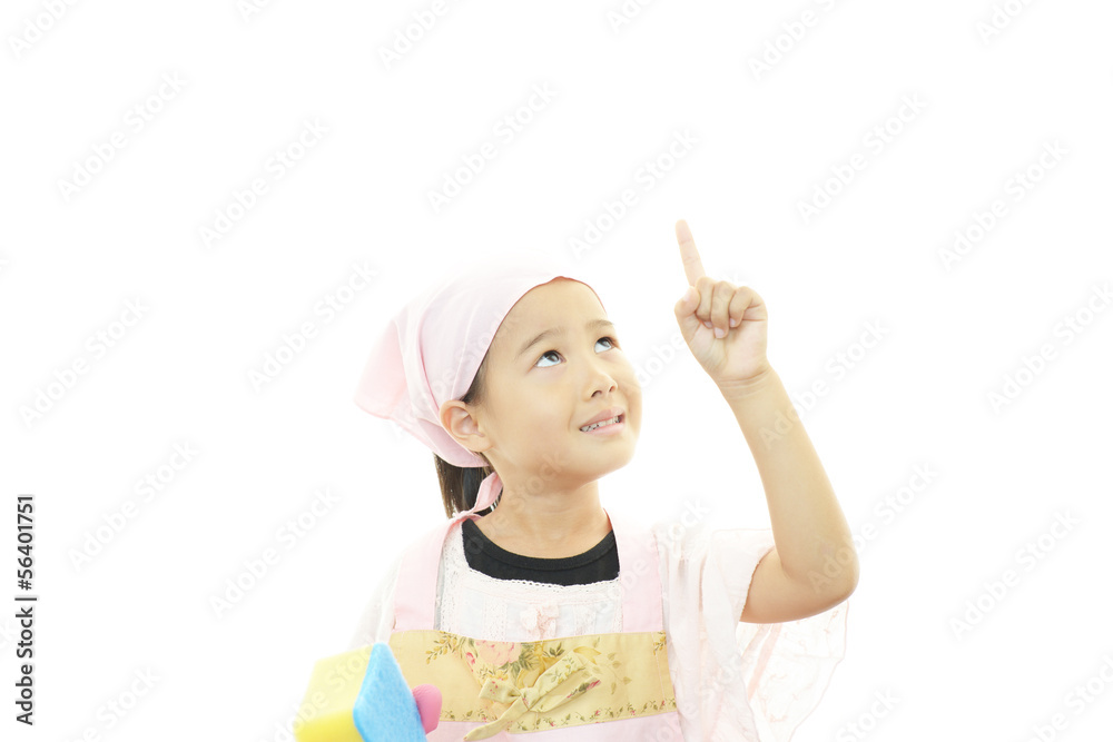 上を見上げる女の子 上を見上げる女の子