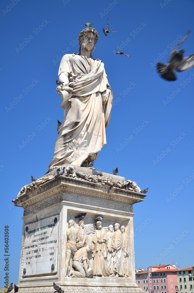 Obraz premium Pomnik Księcia Leopolda II w Livorno, Włochy