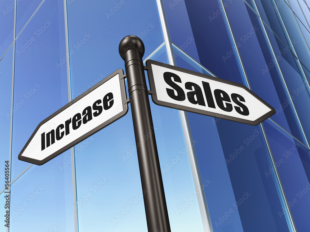 Advertising concept: Sales Increase on Building background