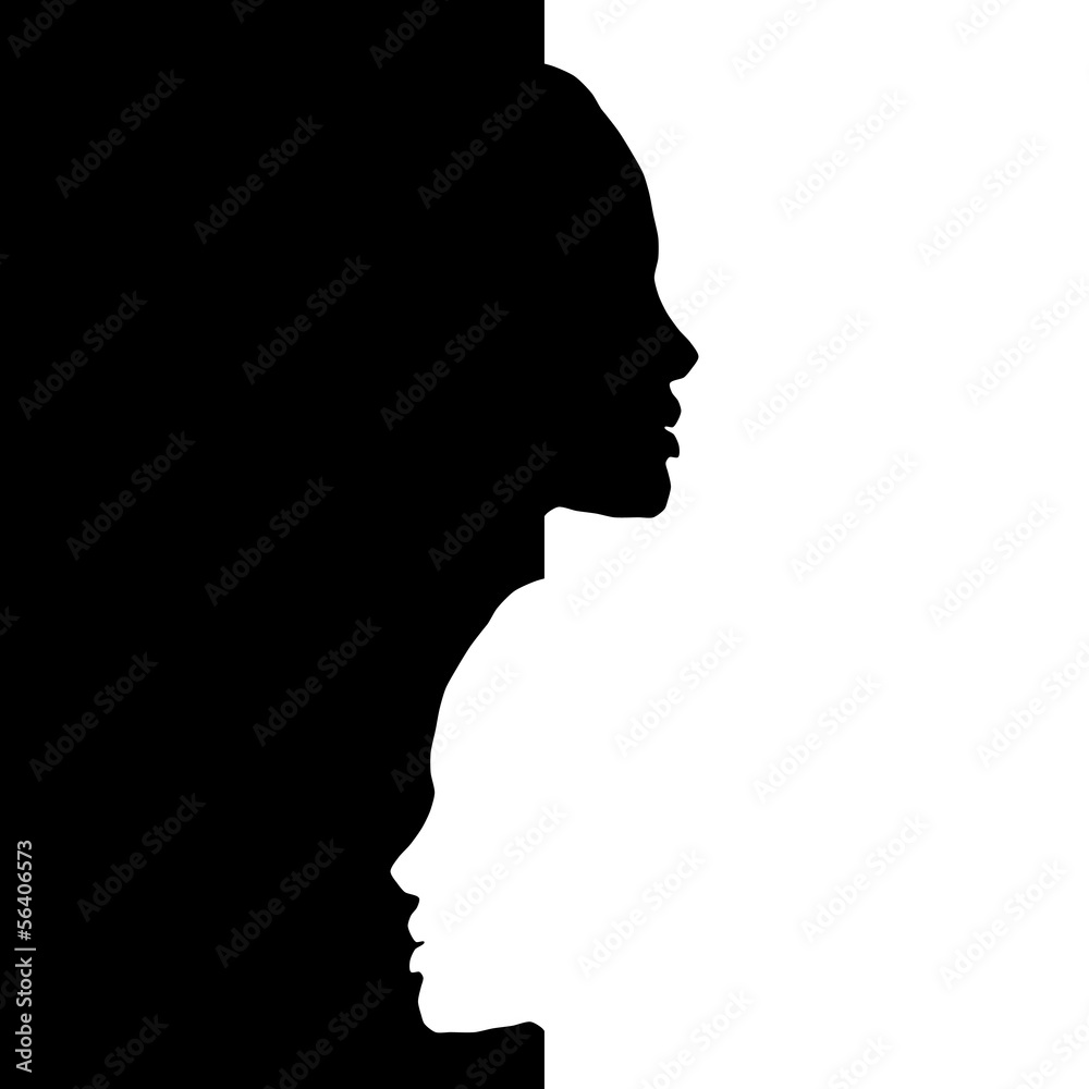 Vector head silhouettes Vector head silhouettes