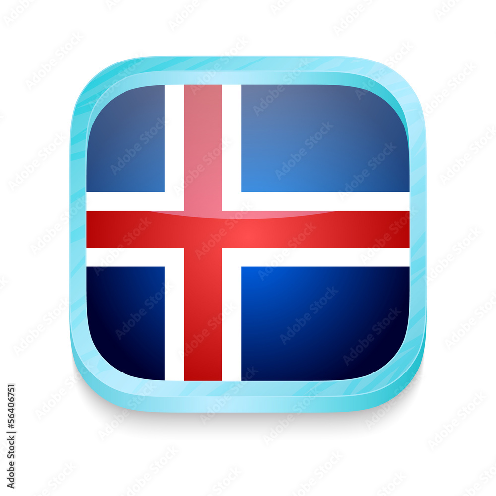 Smart phone button with Iceland flag Smart phone button with Iceland flag