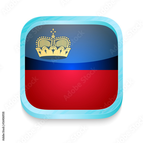 Smart phone button with Lichtenstein flag