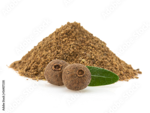 allspice on white background
