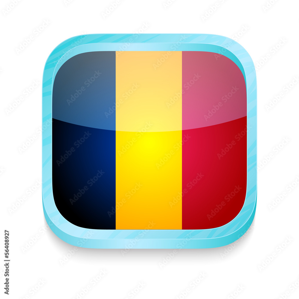 Fototapeta premium Smart phone button with Chad flag