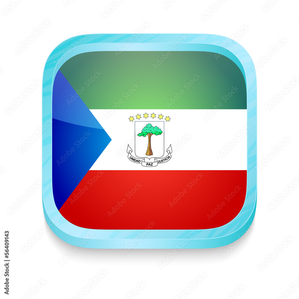 Smart phone button with Equatorial Guinea flag Smart phone button with Equatorial Guinea flag