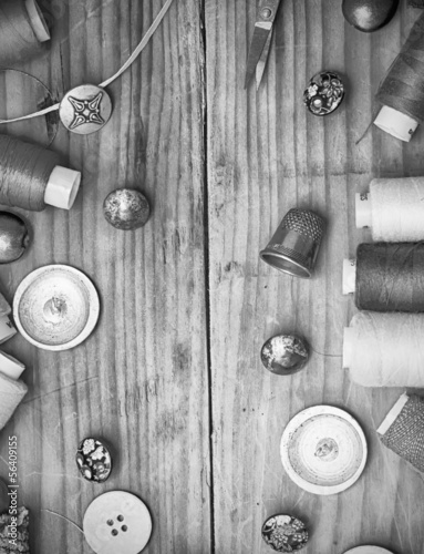 set of  past seamstress for needlework photo