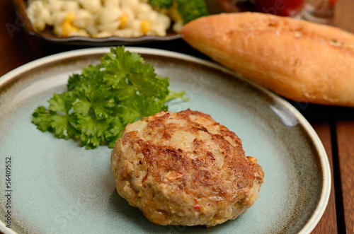 Burger with parsley