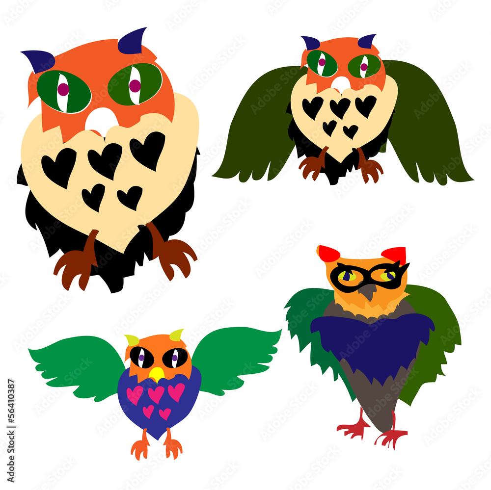 Fototapeta premium Owls. Vector.