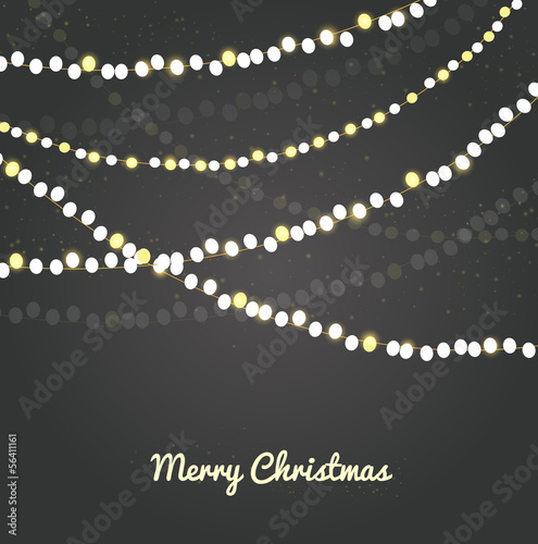 Holiday background with Christmas chain lights
