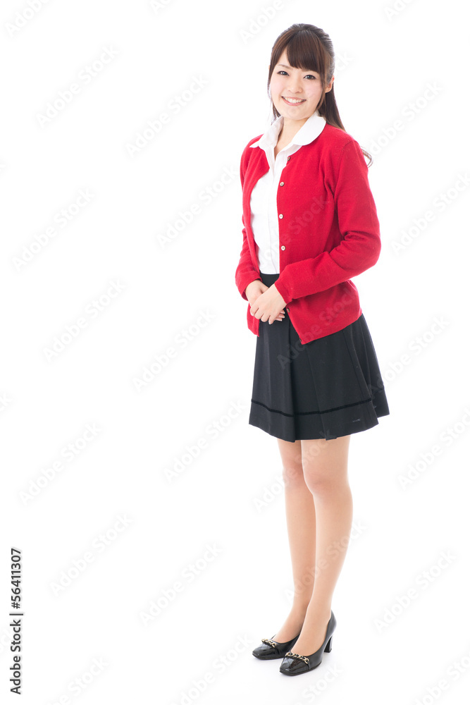 attractive asian woman on white background attractive asian woman on white background