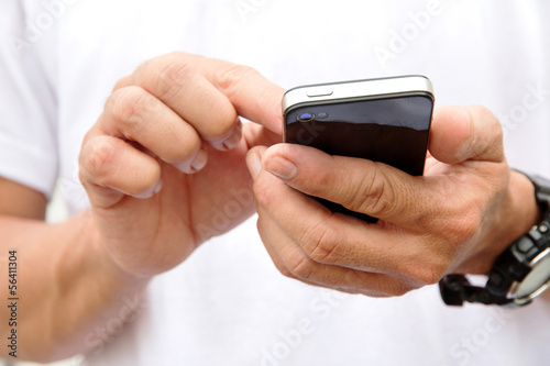 man checking his phone