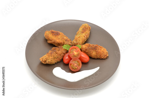Ration of Croquettes, typical Tapa of Spanish Cuisine