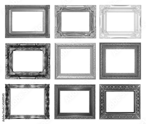Set picture frame isolated on white background