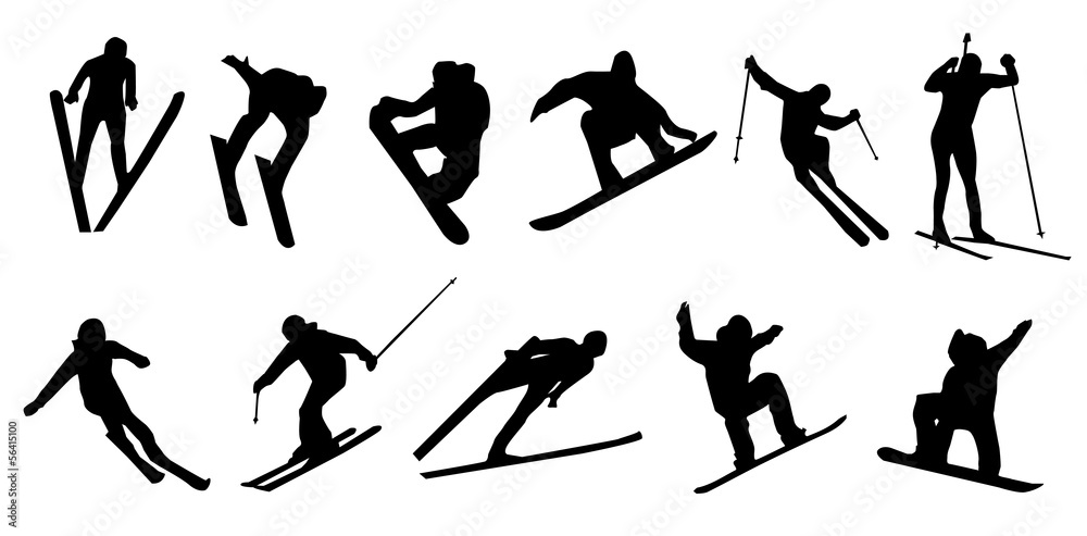 ski jumping snowboard - obrazy, fototapety, plakaty 