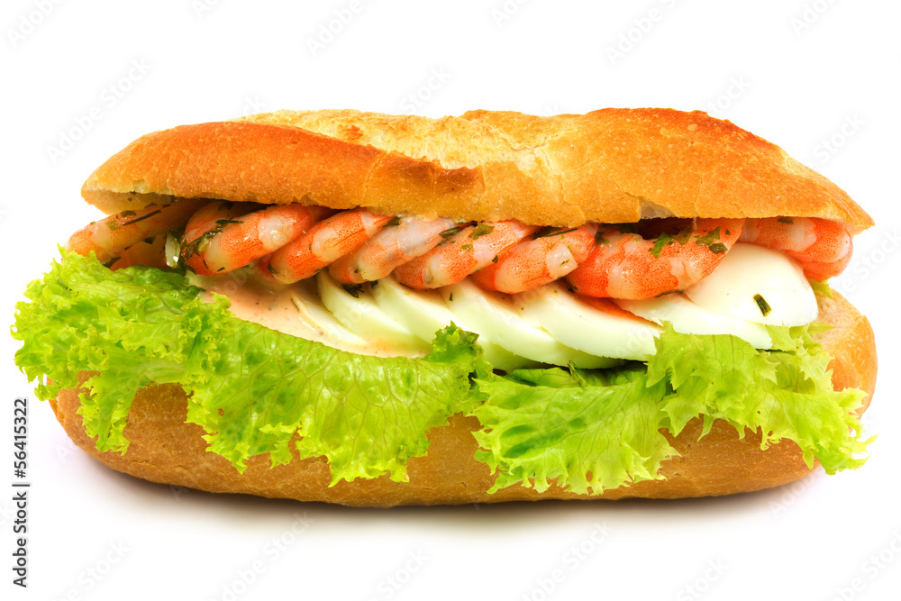 Baguette mit Shrimps Baguette mit Shrimps