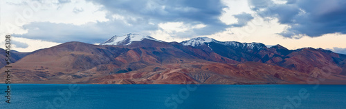 Panorama of Pangong Tso Lake in Ladakh, North India