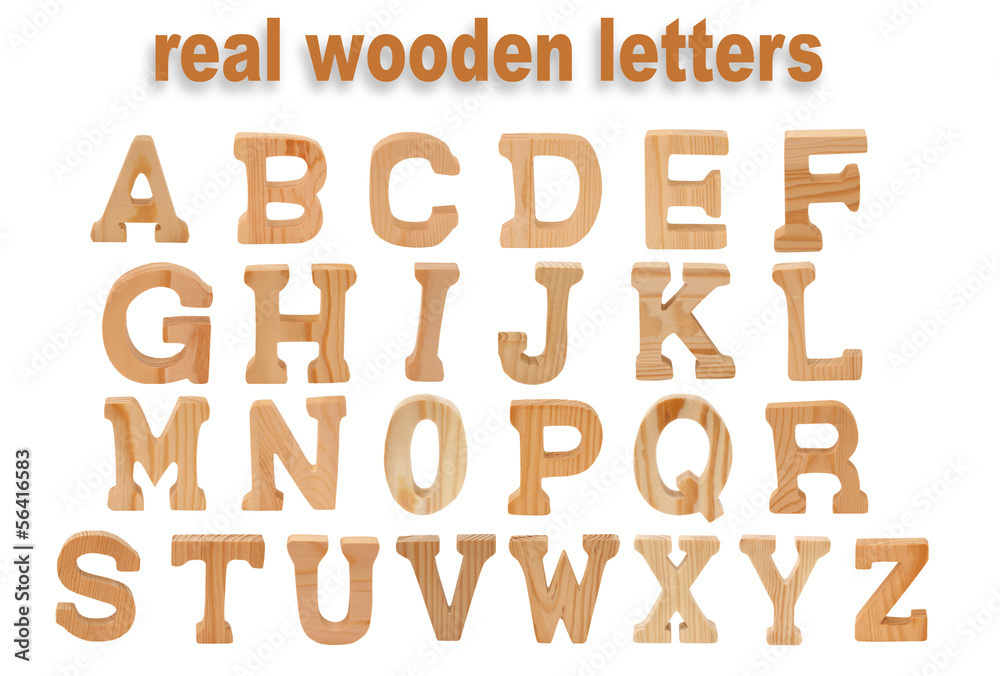 wooden letters a-z, isolated on white wooden letters a-z, isolated on white
