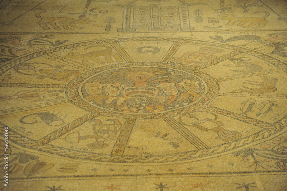 Fototapeta premium Ancient mosaic floor at at Beit Alfa Synagogue, Israel