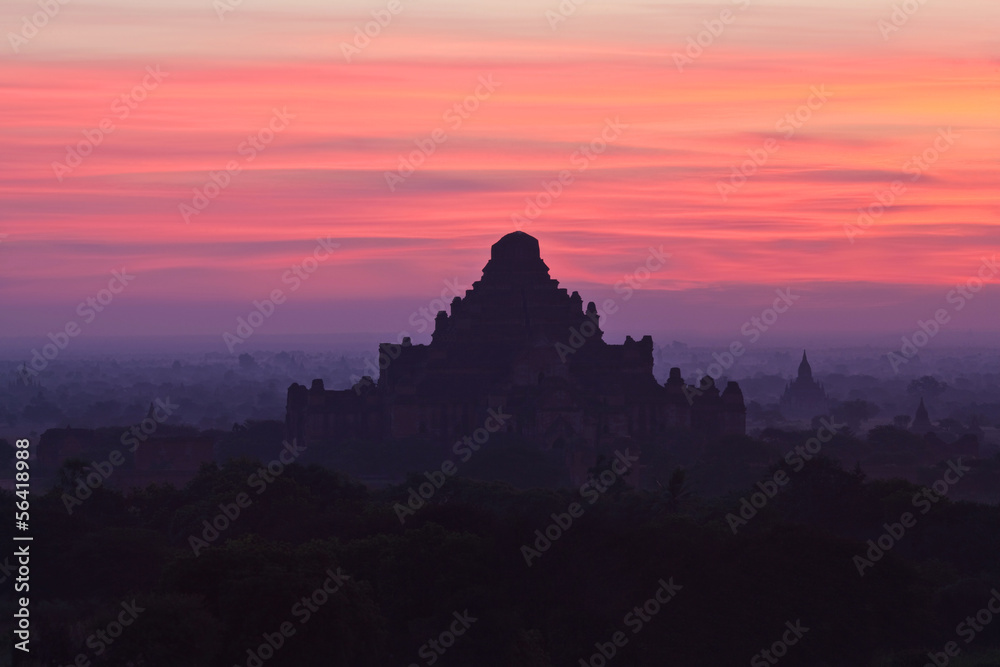 Sunset in Bagan archaeological zone, Myanmar