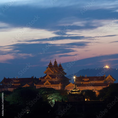 Bagan Archaeological Museum view at twilight in Bagan  Myanmar