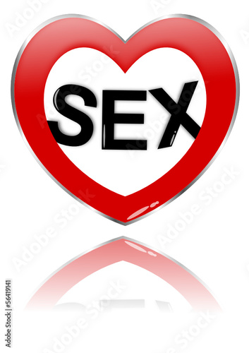The inscription sex in the heart and in the mirror