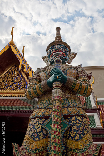 Ancient statues at Wat Phra Kaew in Bangkok  Thailand