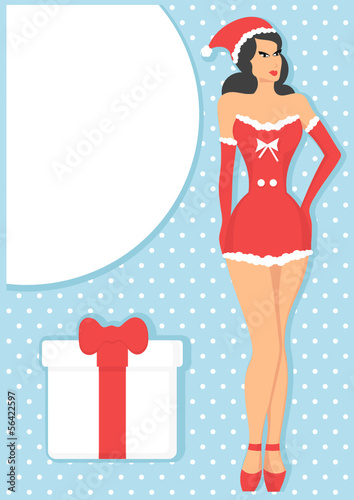 pin up girl in santa claus costume