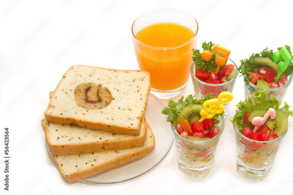 Fresh fruit salad with orange juice, fusion food for diet Fresh fruit salad with orange juice, fusion food for diet