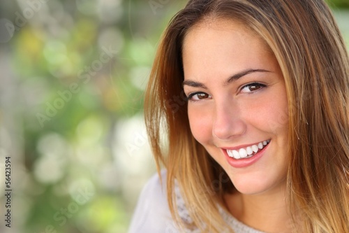 Beautiful woman with a whiten perfect smile