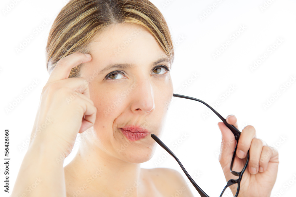 Attractive caucasian girl in studio