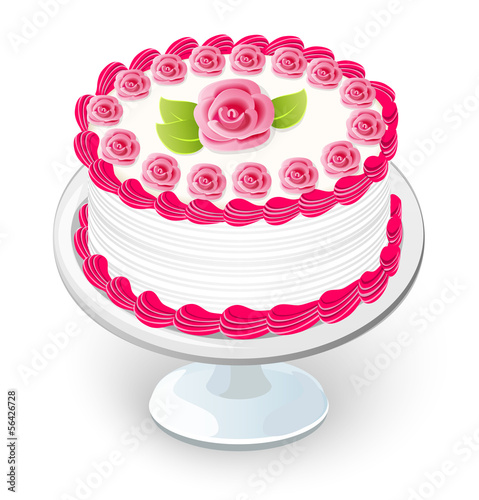 cake with rose of cream