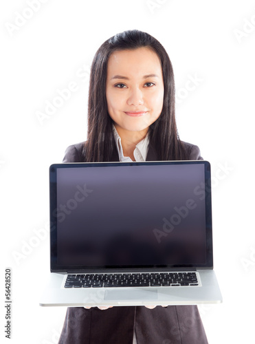 Attractive Asian girl 30s isolated on white background